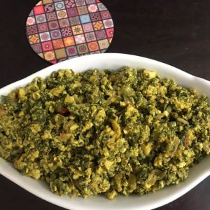 saag egg bhaji (spinach, scrambled egg) 🥚🧅🧄🥬🍅